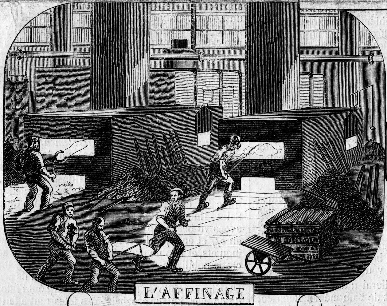 Forges de la Franche Comte: rafinacja za pomocą pieców do puddlerów. Fabryka Fraisans, Jura (39) autorstwa Emile Bourdelin