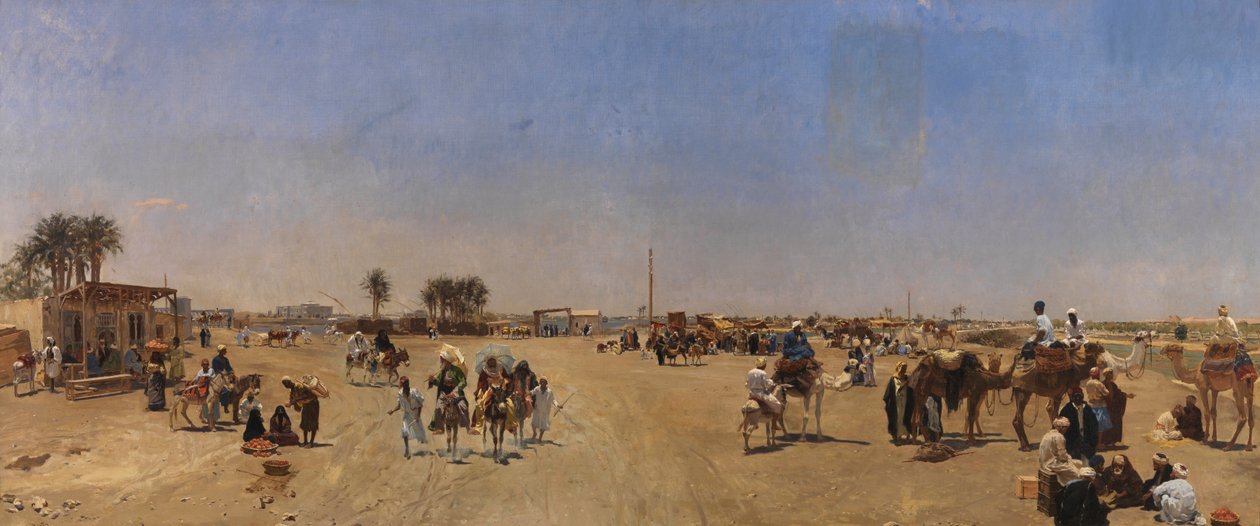 Most Qasr al-Nil w Kairze autorstwa Emile Charles Wauters