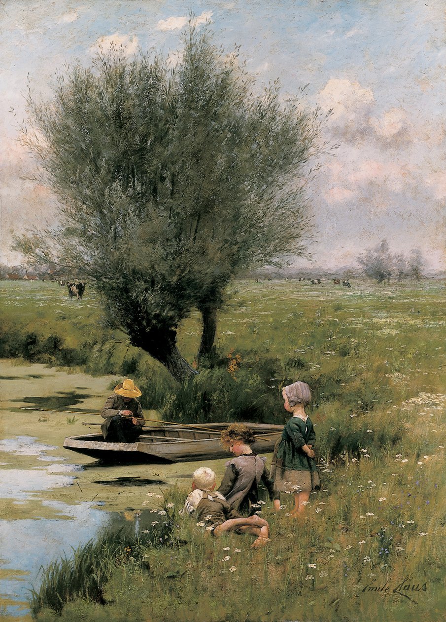 Nad brzegiem rzeki autorstwa Emile Claus
