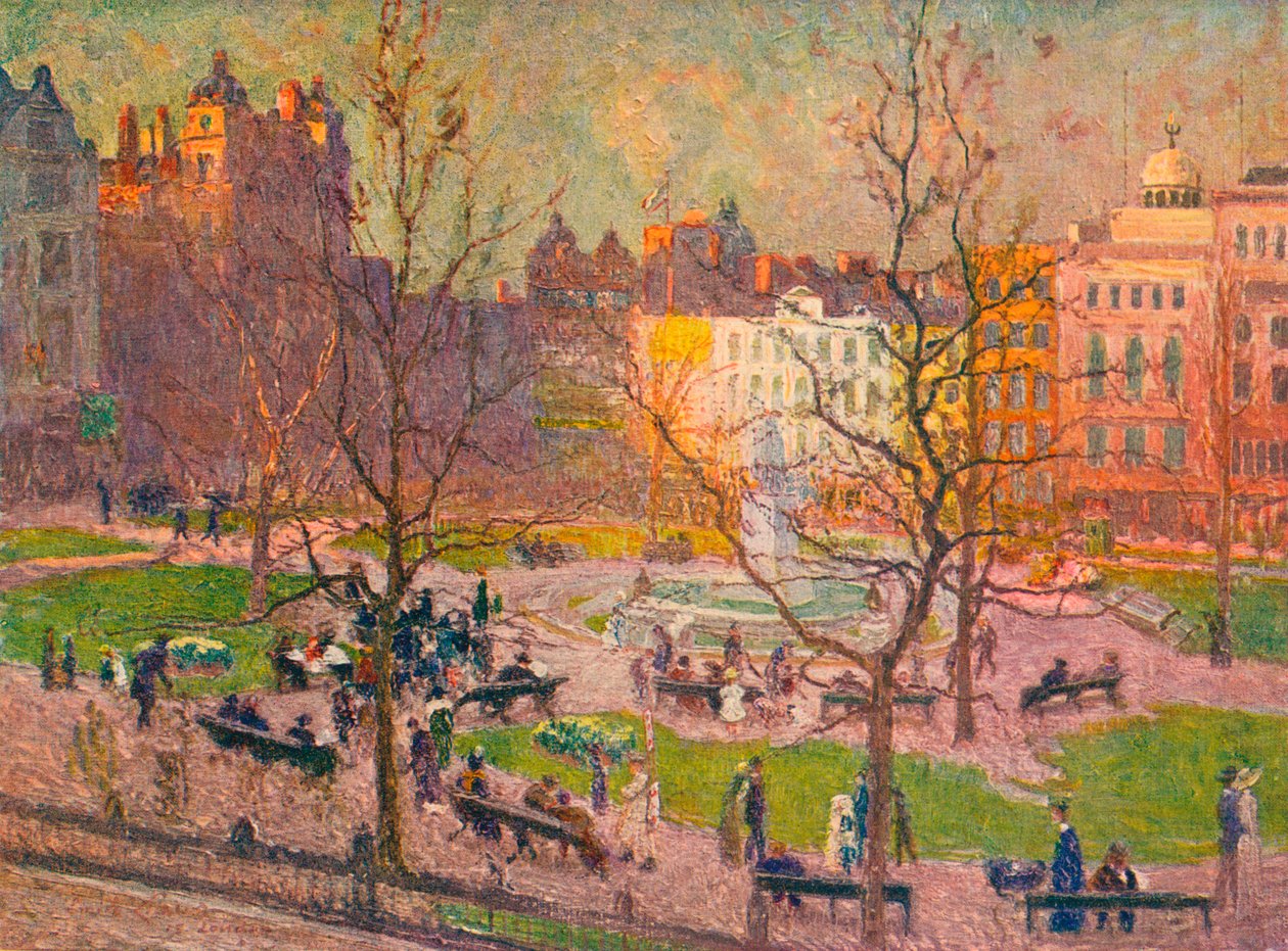 Marcowe słońce, Leicester Square, c1914 autorstwa Emile Claus