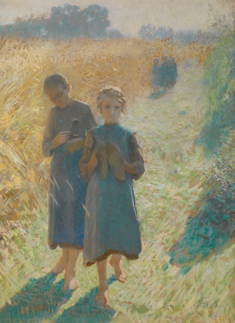 Dziewczęta na polu autorstwa Emile Claus
