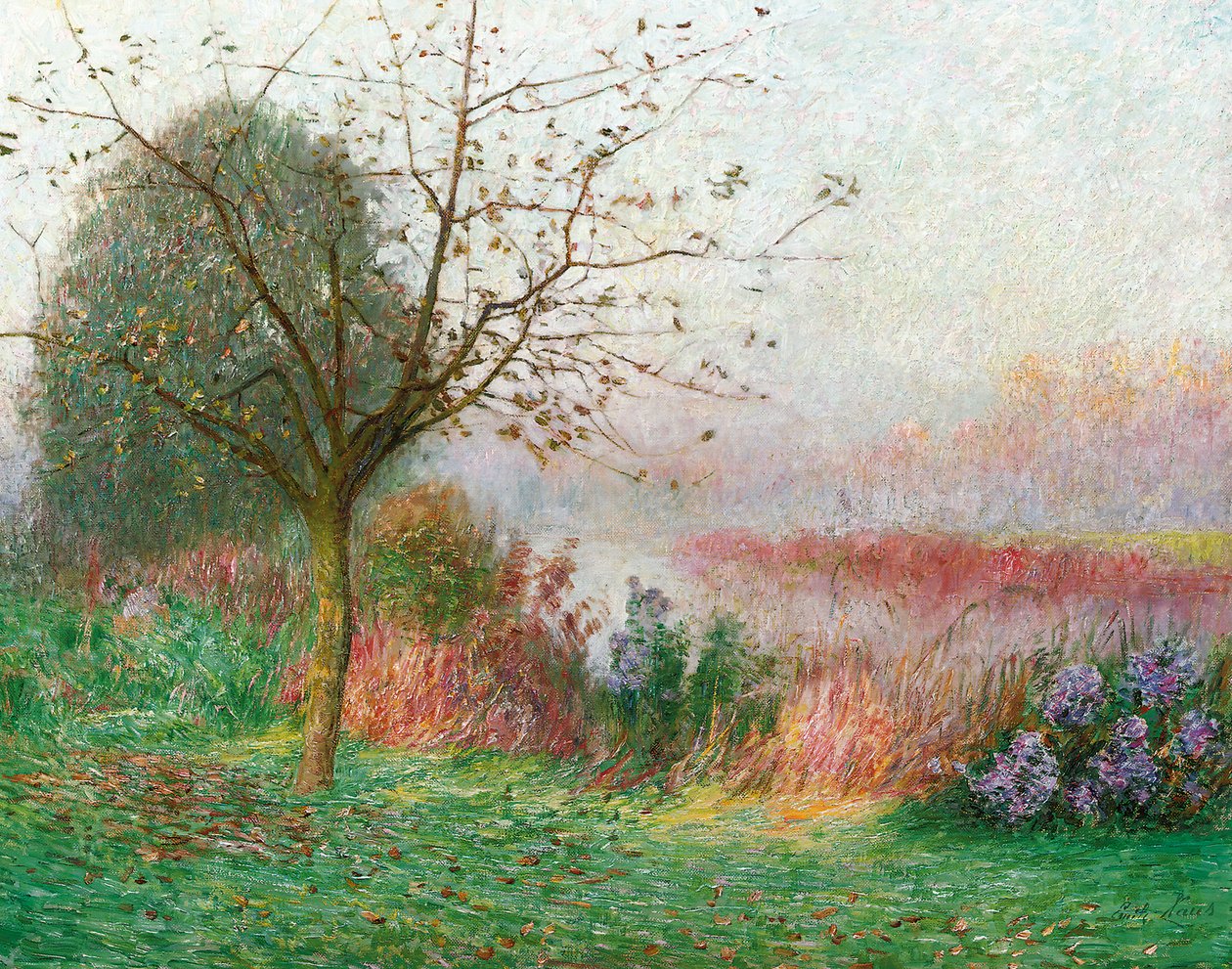 Październikowy poranek nad rzeką Lys, 1901 autorstwa Emile Claus