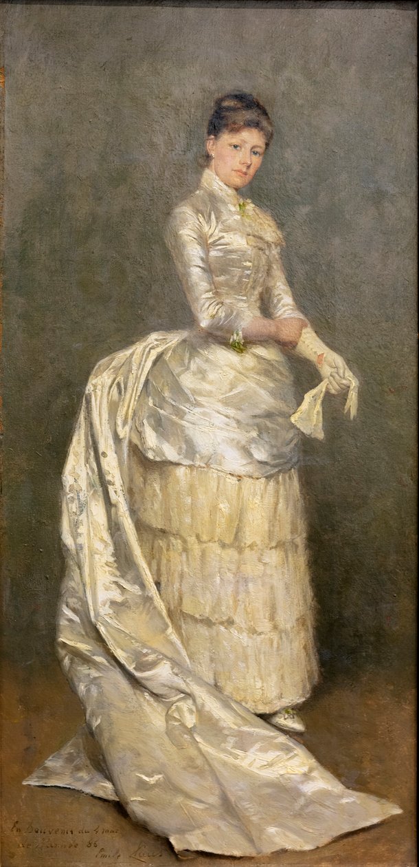 Portret Pani Mikołajowej w sukni ślubnej autorstwa Emile Claus
