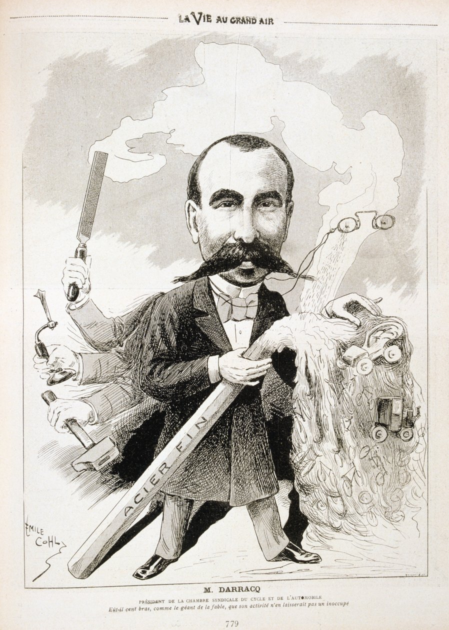 Pierre-Alexander Darracq, francuski producent samochodów, 1901 autorstwa Emile Cohl