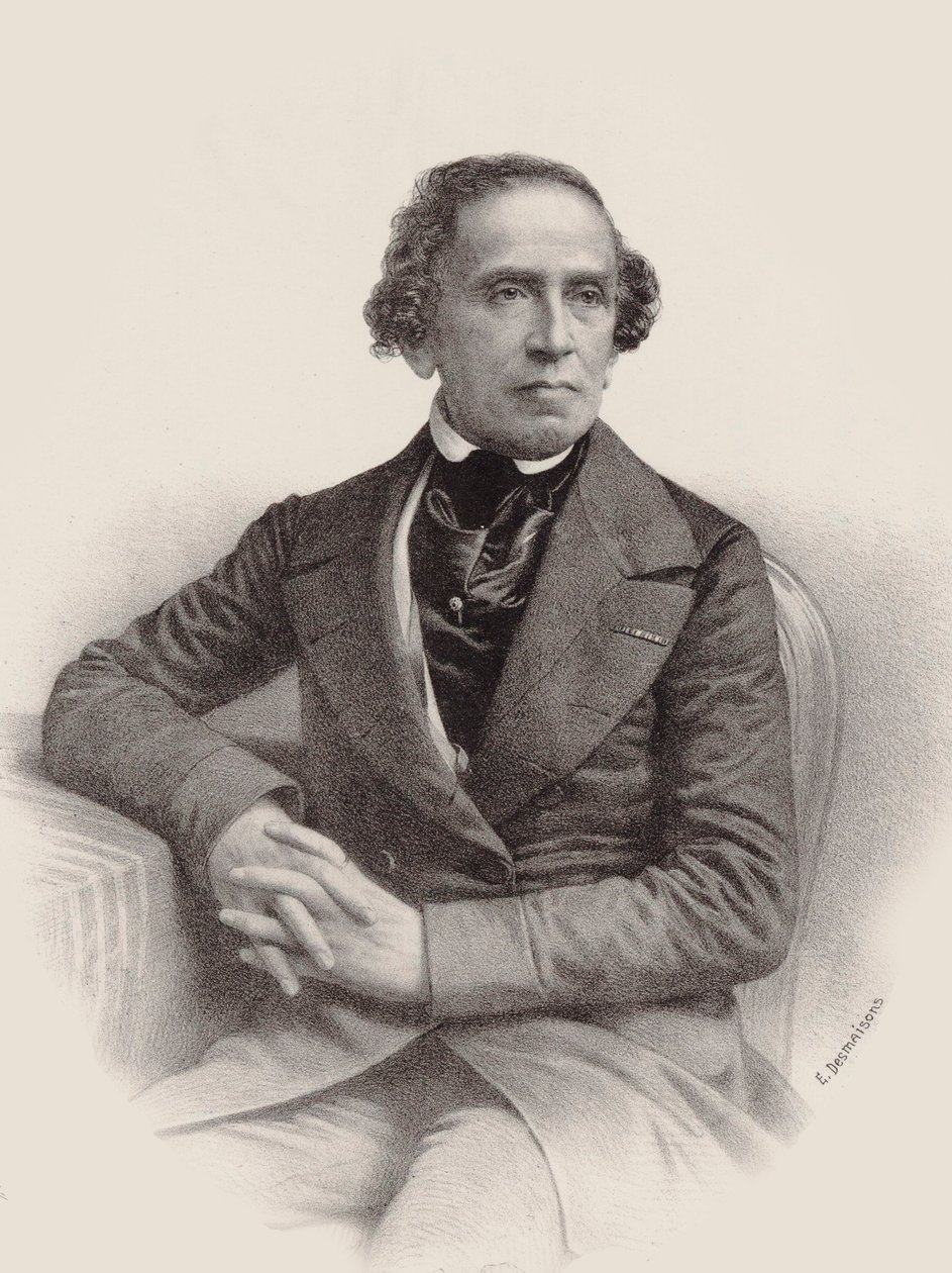Portret kompozytora Giacomo Meyerbeera 1791-1864, 1857. autorstwa Emile Desmaisons