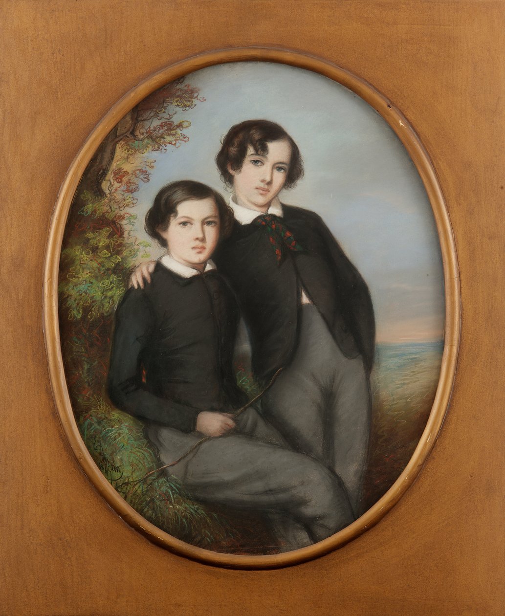 Portret J. McNeilla Whistlera i jego brata Williama Dr. Williama Whistlera, 1847. autorstwa Emile Francois Dessain