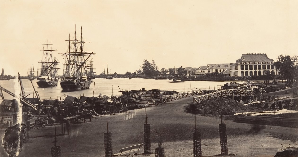 Widok ustanowienia cesarskich Messageries, 1866. autorstwa Emile Gsell