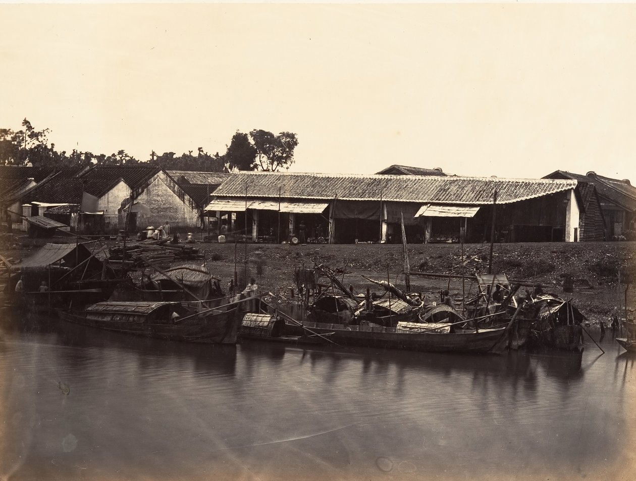 Widok chińskiego miasta Cholen Arkusz nr 2, Sajgon, Cochinchina, 1866. autorstwa Emile Gsell