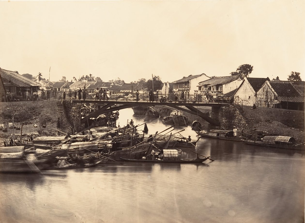 Widok chińskiego miasta Cholen Arkusz nr 2, Sajgon, Cochin, Chiny, 1866. autorstwa Emile Gsell