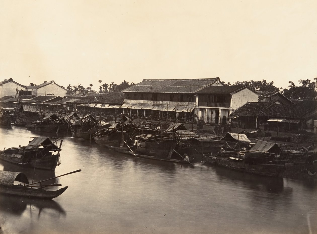 Widok chińskiego miasta Cholen Arkusz nr 3, Sajgon, Cochin, Chiny, 1866. autorstwa Emile Gsell