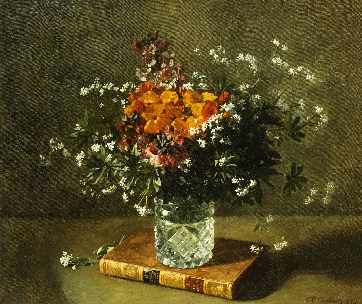 Kwiatowa martwa natura, 1872 autorstwa Emile Gustave Couder