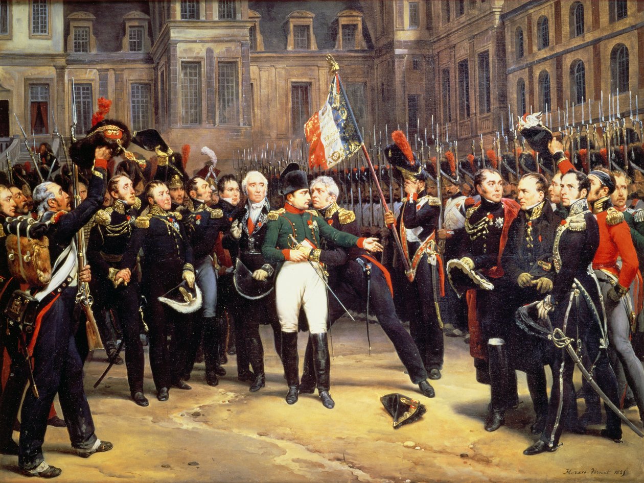 Pożegnania z Fontainebleau, 20 kwietnia 1814 r. autorstwa Emile Jean Horace Vernet