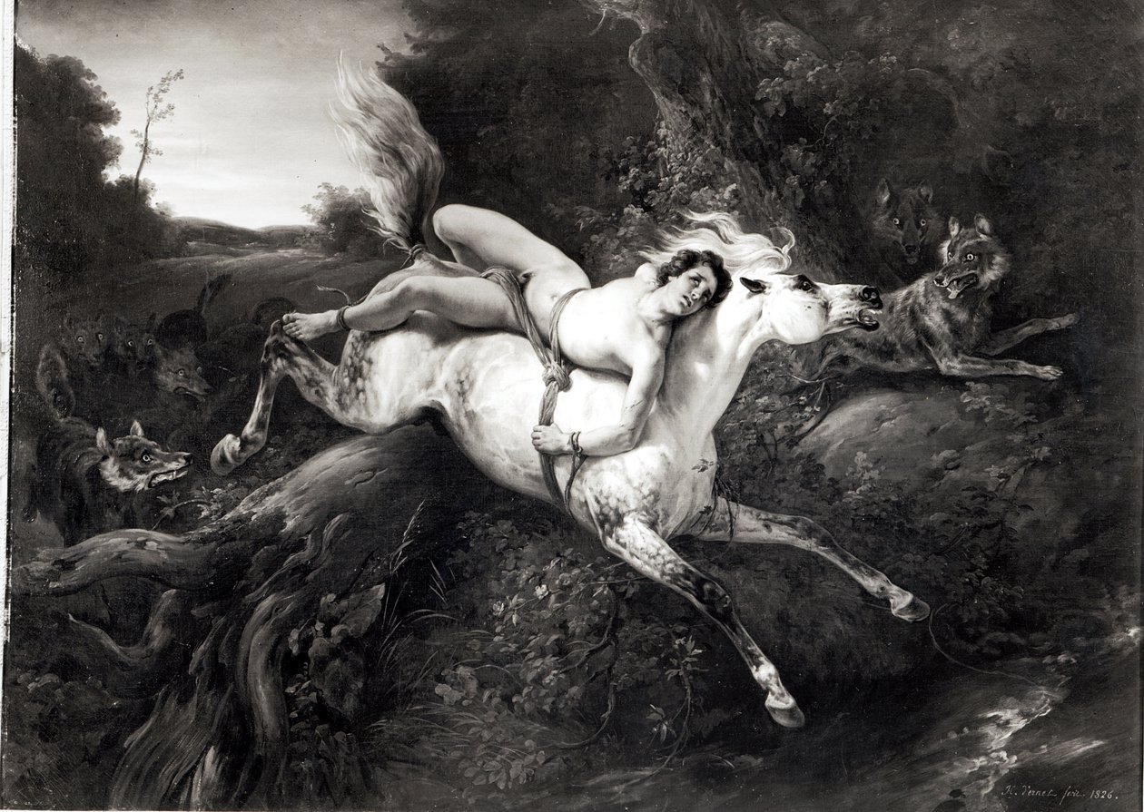 Mazeppa, 1826 autorstwa Emile Jean Horace Vernet