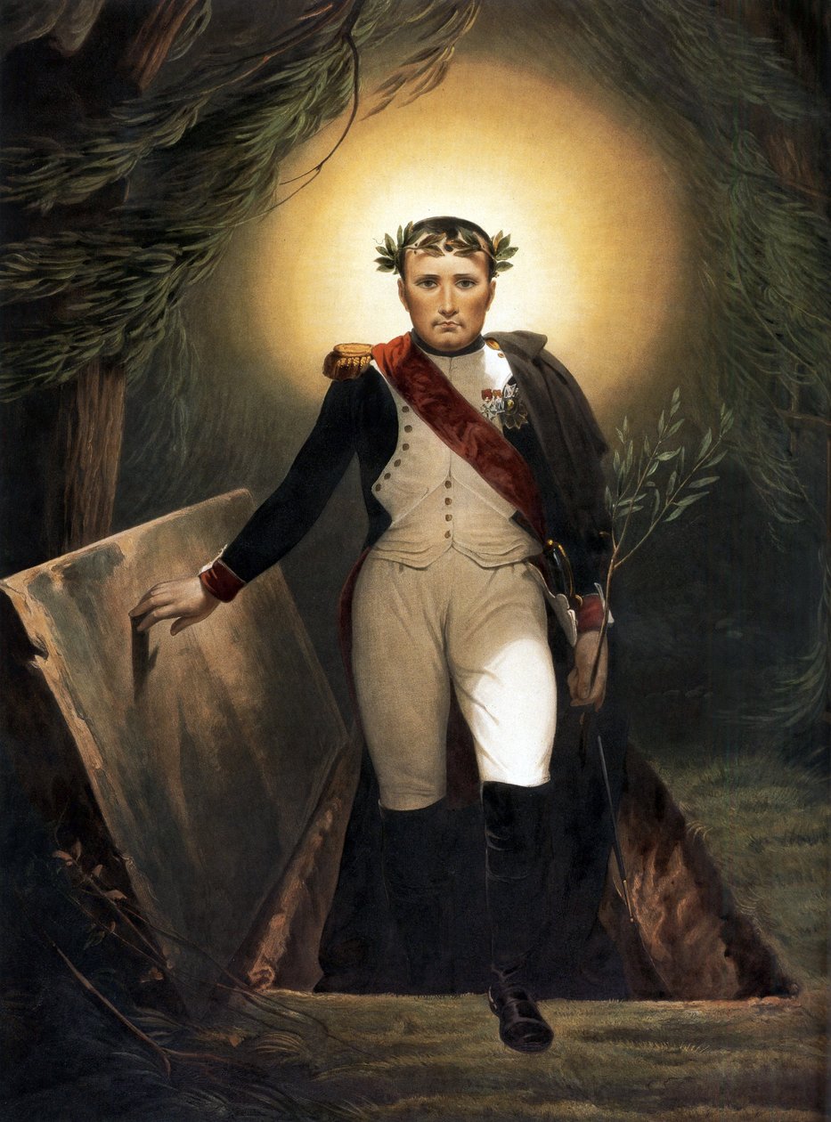 Napoleon opuszcza swój grób, c.1860 autorstwa Emile Jean Horace Vernet