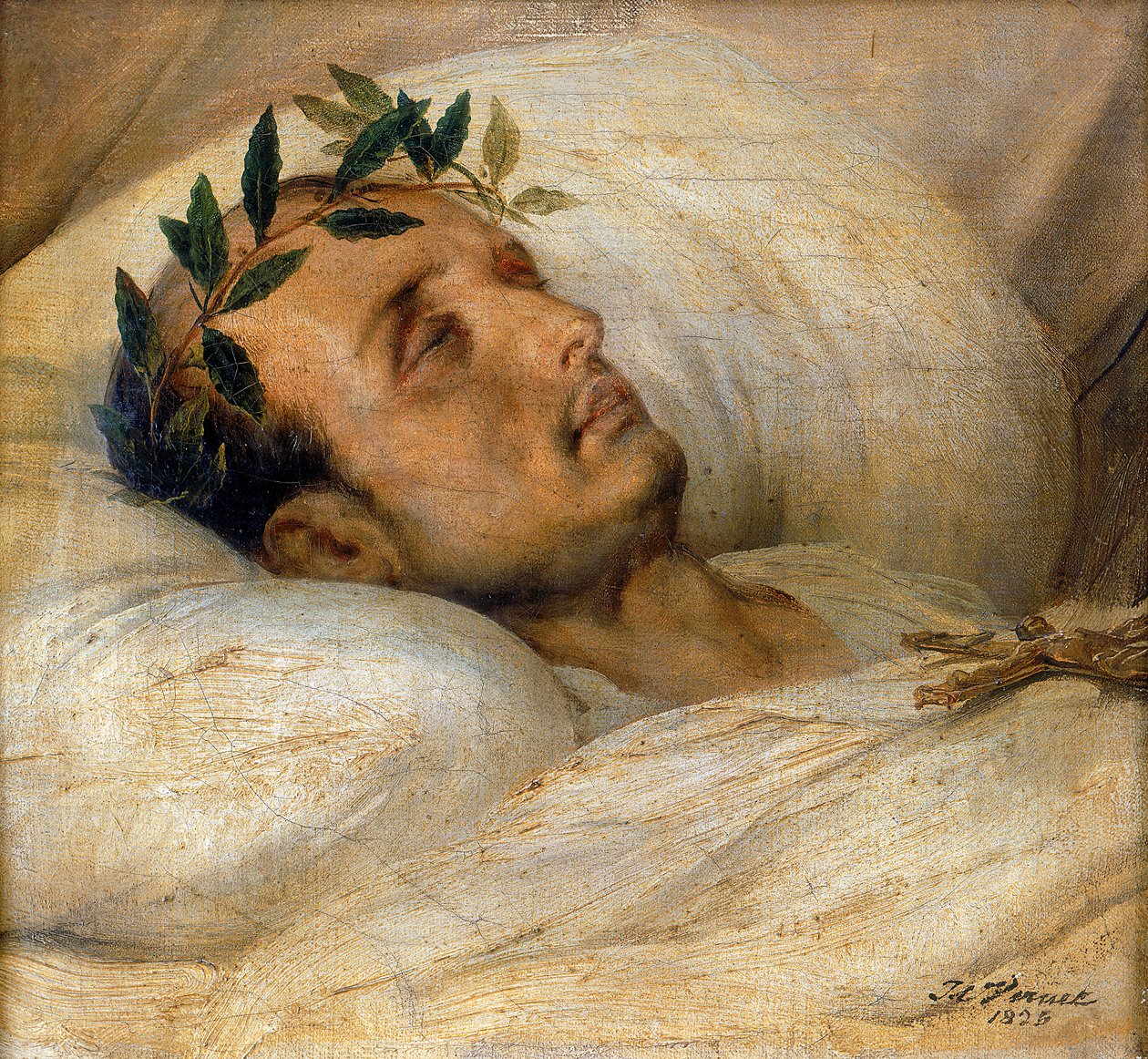 Napoleon na łożu śmierci, maj 1821. autorstwa Emile Jean Horace Vernet