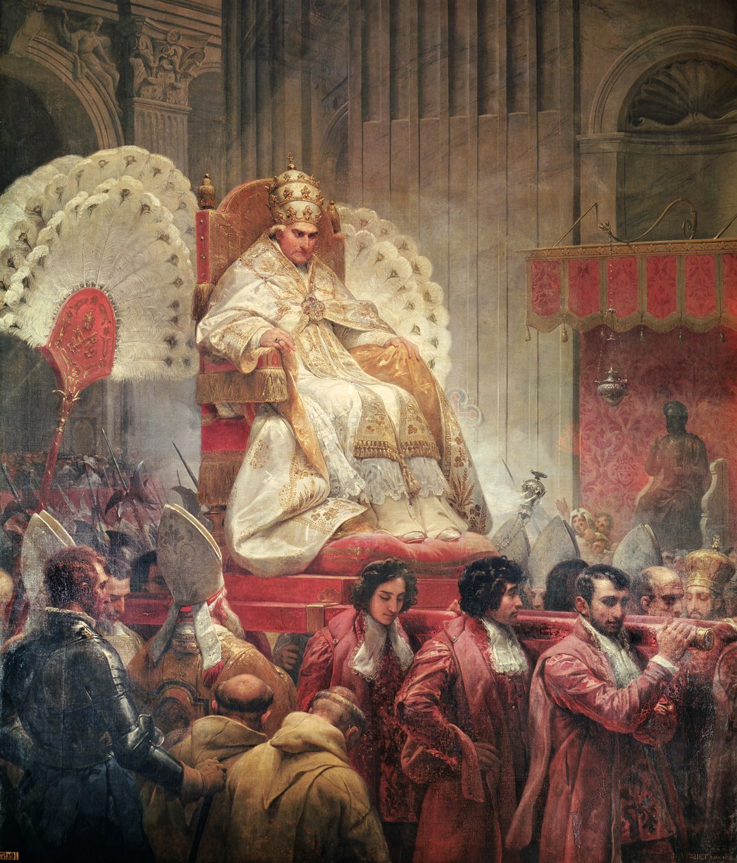 Papież Pius VIII (1761-1830) w Bazylice św. Piotra na Sedia Gestatoria, 1829 (patrz także 182515) autorstwa Emile Jean Horace Vernet