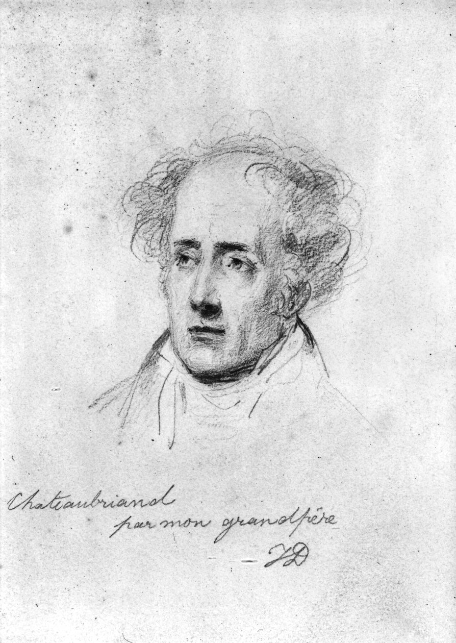 د فرانسوا ریني انځور (1768-1848) Vicomte de Chateaubriand، پالش شوی c.1829 autorstwa Emile Jean Horace Vernet
