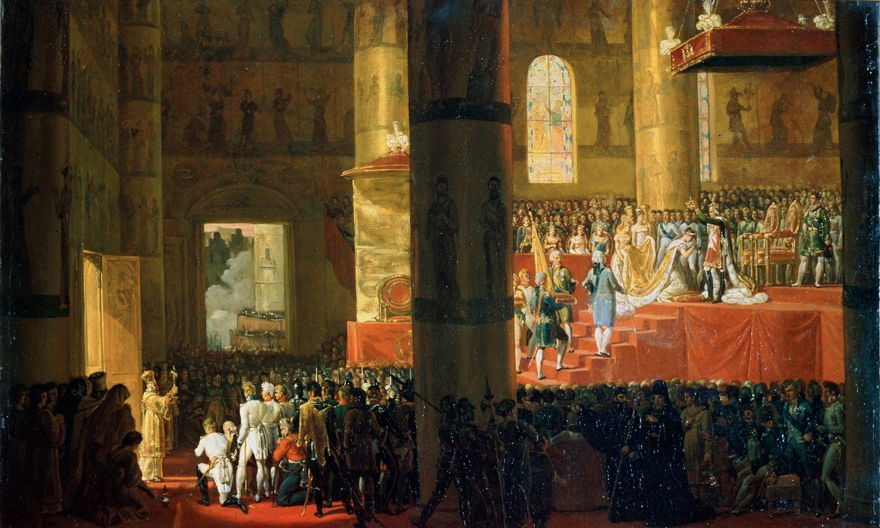 Koronacja cesarzowej Marii Fiodorownej 5 kwietnia 1797, XIX wiek. autorstwa Emile Jean Horace Vernet