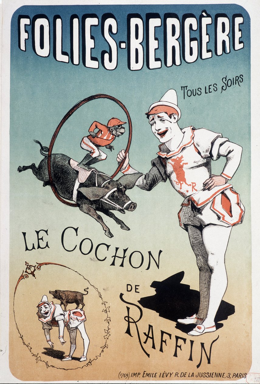 Pokaż: świnia Raffina, w Folies-Bergère - Plakat Lévy