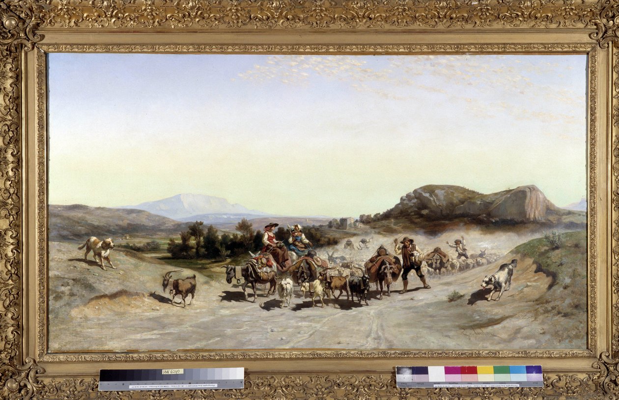 Góra Sainte Victoire i transhumancja Obraz Emile Loubon (1809-1863) 1847 Wymiary 71x132 cm. autorstwa Emile Loubon