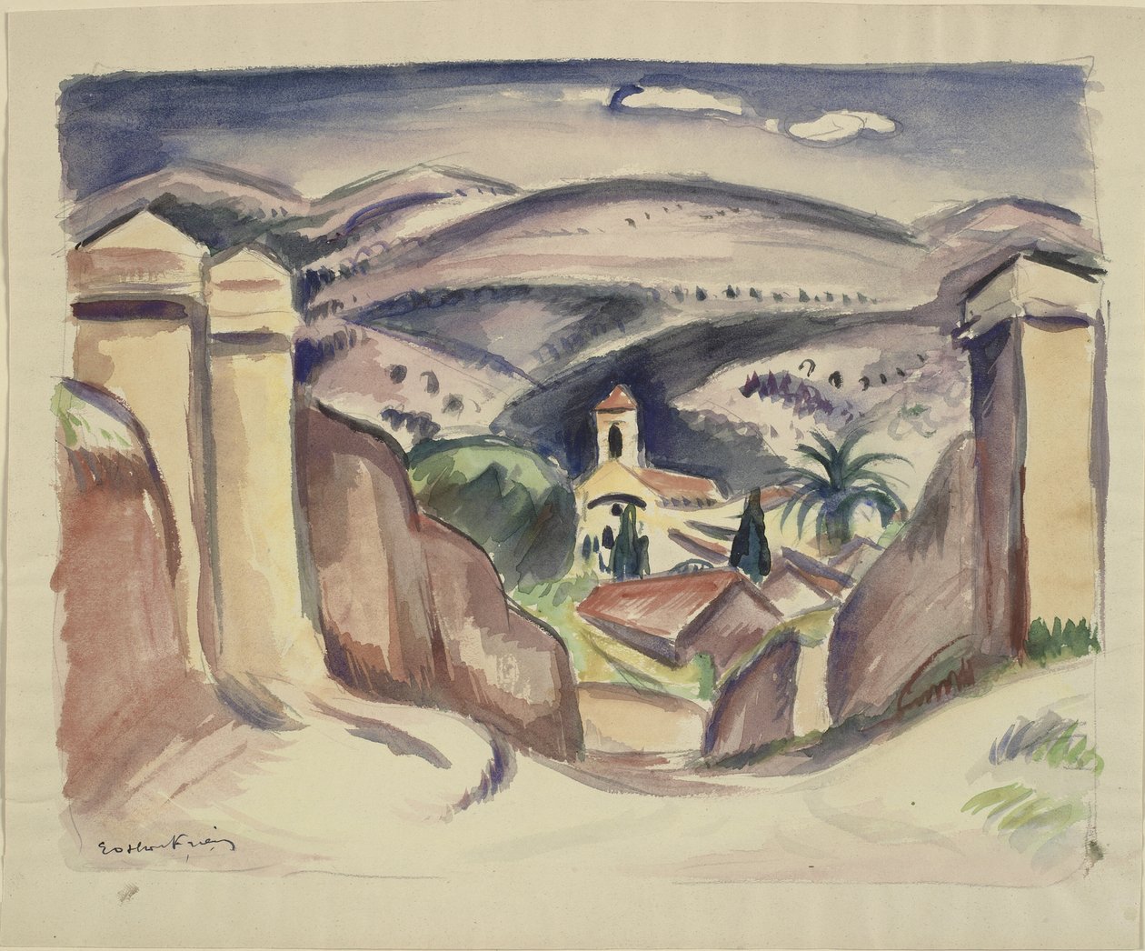 Wejście do Cassis, zwane także Wieżą Kościelną Cassis autorstwa Emile Othon Friesz