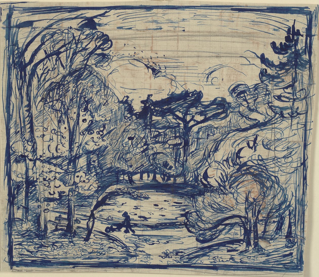 Skovinterieur med braendehugger. Côte de Grace, Honfleur. autorstwa Emile Othon Friesz