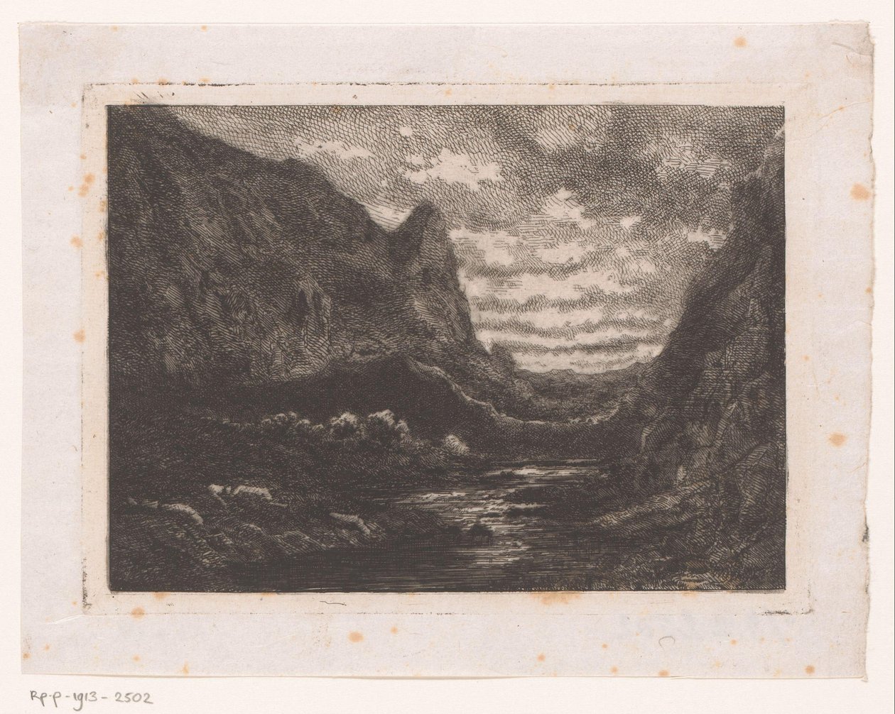 górskie jezioro autorstwa Emile Puttaert (attributed to)
