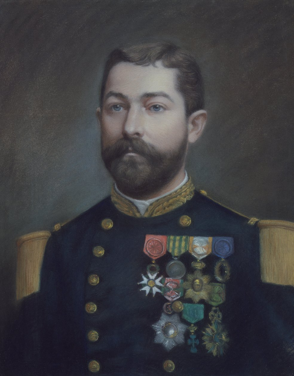 Retrato de Emile Commander Duboc (1852 - 1935), herói da conquista de Tonkin (pintura)polonês autorstwa Emile Richard Haumont