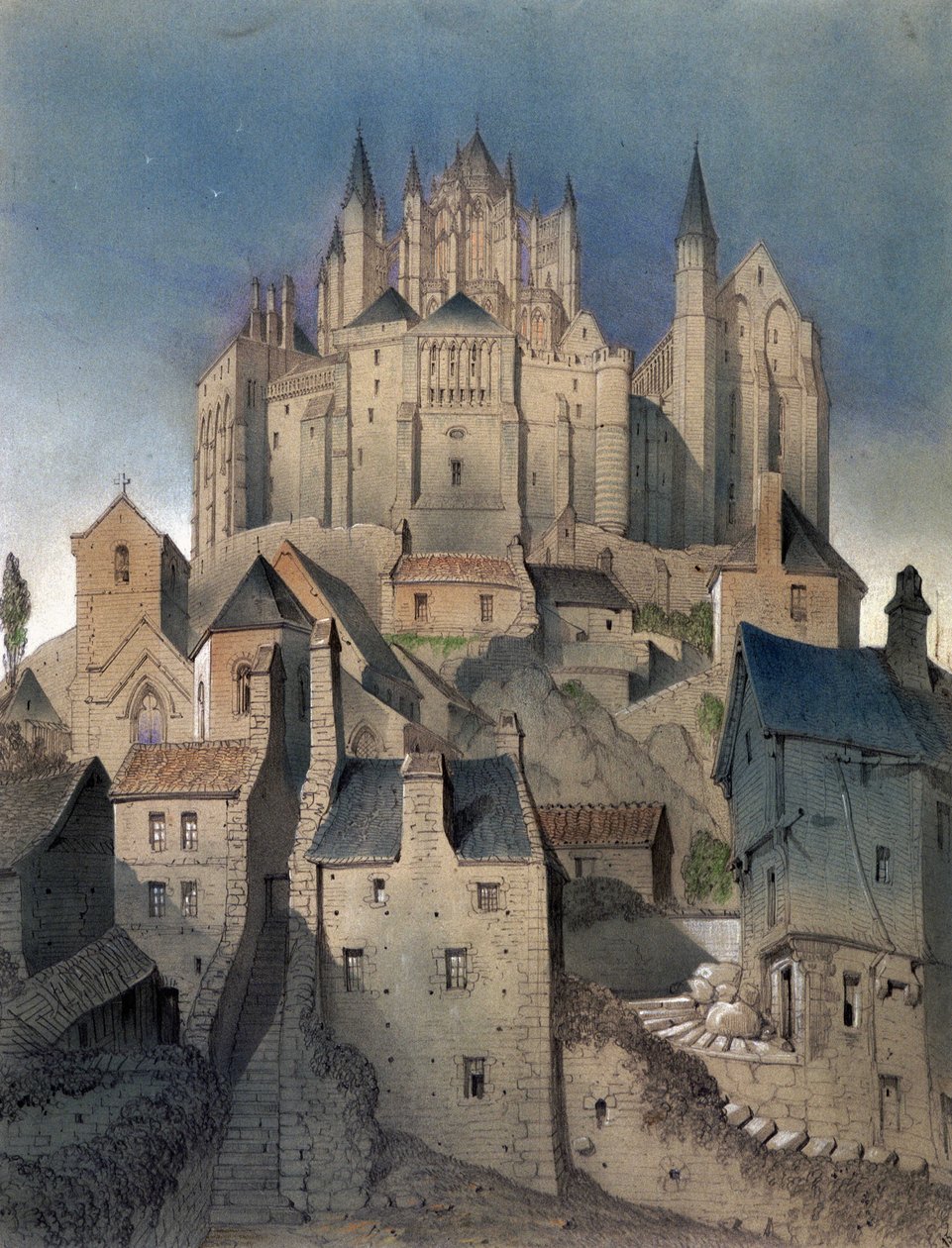Mont Saint Michel — autorstwa Emile Sagot, Muzeum Avranches autorstwa Emile Sagot