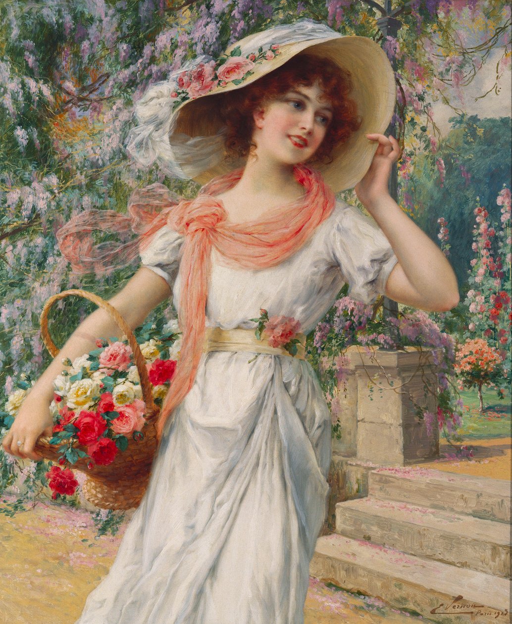 Dziewczyna z kwiatów autorstwa Emile Vernon