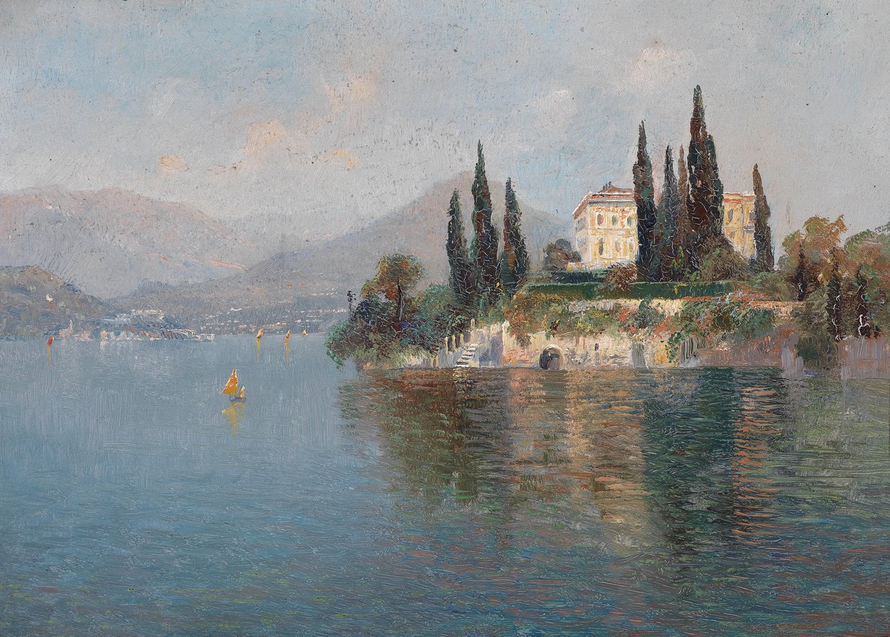 Widok na Villa Cipressi, Varenna, Jezioro Como autorstwa Emilie Mediz Pelikan