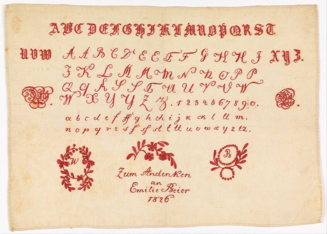 Sampler autorstwa Emilie Beier