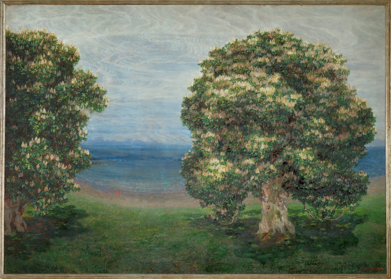 Grosses Landschaftsbild - Duży obraz krajobrazowy (olej na płótnie) autorstwa Emilie Mediz-Pelikan