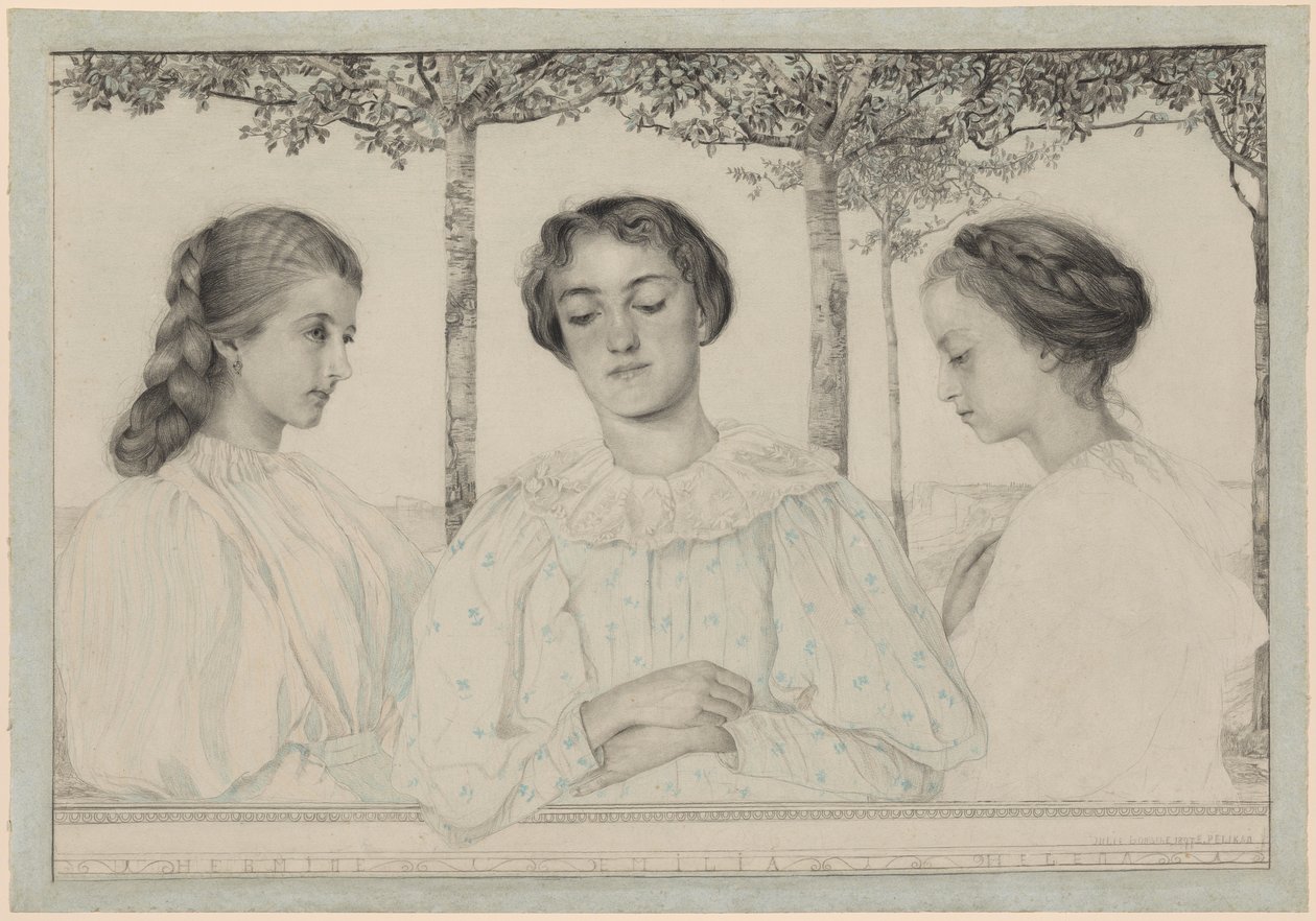 Potrójny portret Herminy, Emilii i Heleny autorstwa Emilie Mediz Pelikan