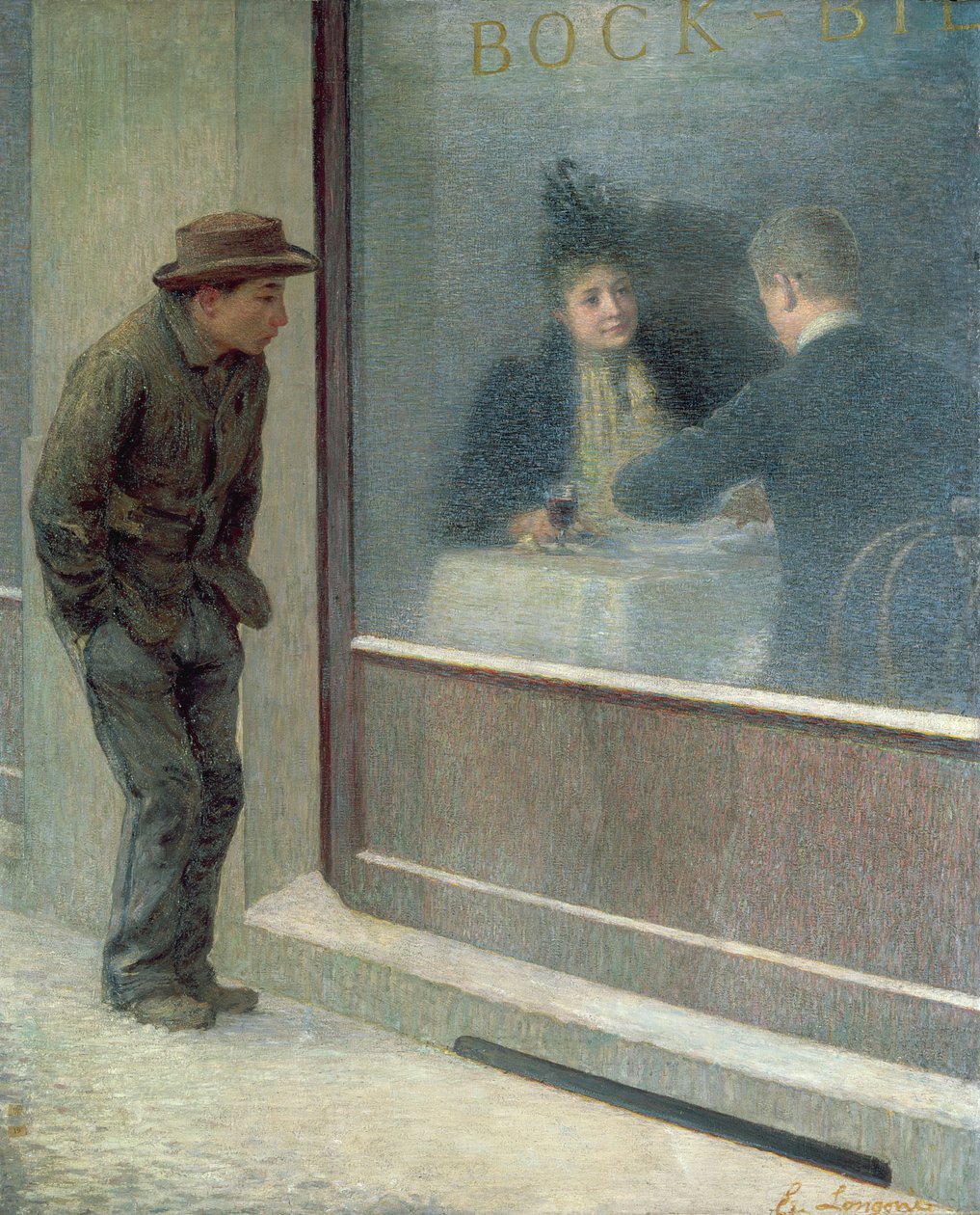 Refleksje głodującego człowieka lub kontrasty społeczne, 1894 autorstwa Emilio Longoni