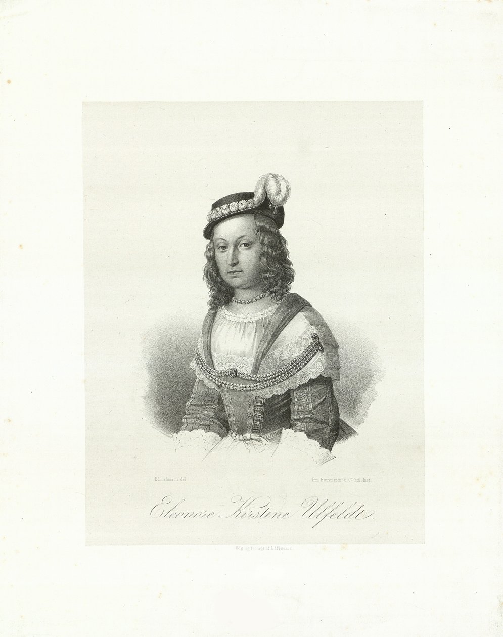 Leonora Christina, hrabina Ulfeldt 1621-1698, 1847. autorstwa Emilius Ditlev Baerentzen