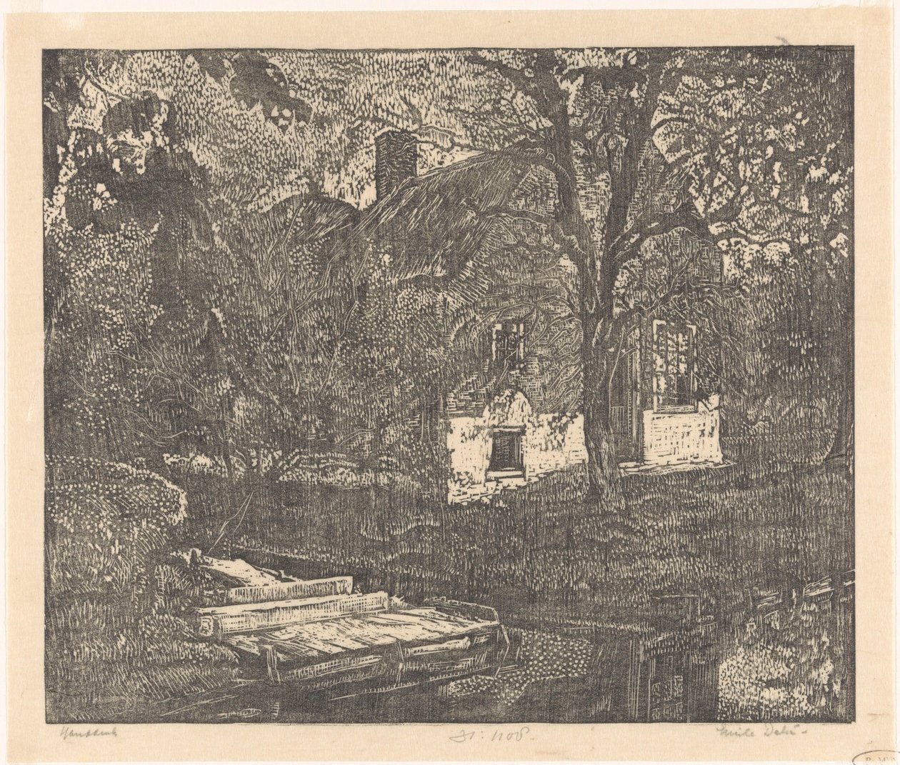 Farma na wodzie autorstwa Emilius Wilhelmus Dehé (signed by artist)