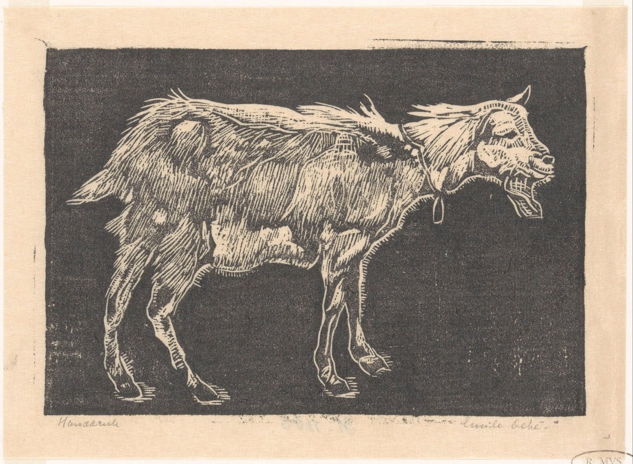 Koza autorstwa Emilius Wilhelmus Dehé (signed by artist)
