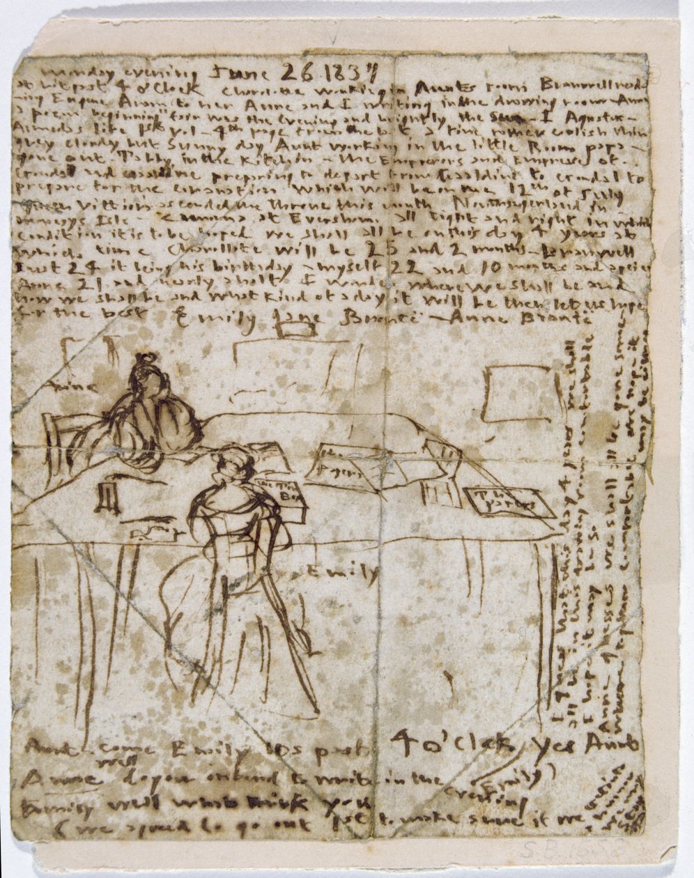 Pamiętnik, 1837 (pióro i atrament na papierze) autorstwa Emily Bronte