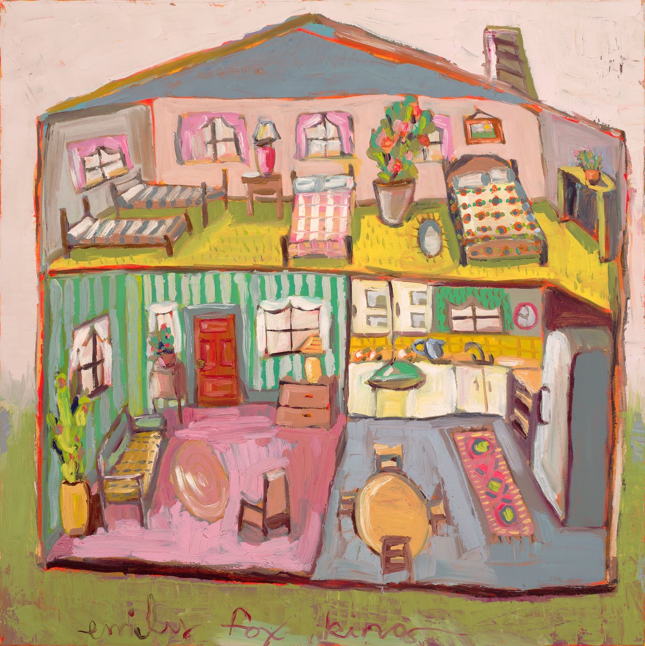 Dollhouse 17, 2020 (olej na płótnie) autorstwa Emily Fox King