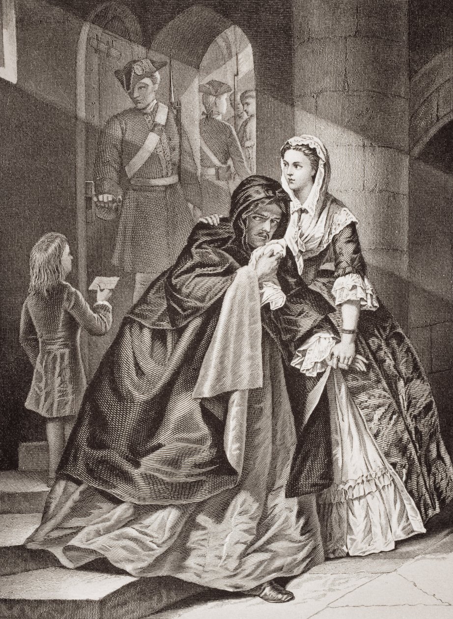 The Escape of Lord Nithsdale from the Tower, 1716, from `Illustrations of English and Scottish History