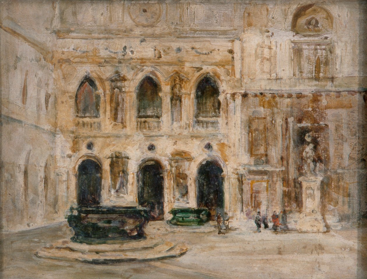 Cortile, Pałac Dożów (olej na panelu) autorstwa Emily Murray Paterson