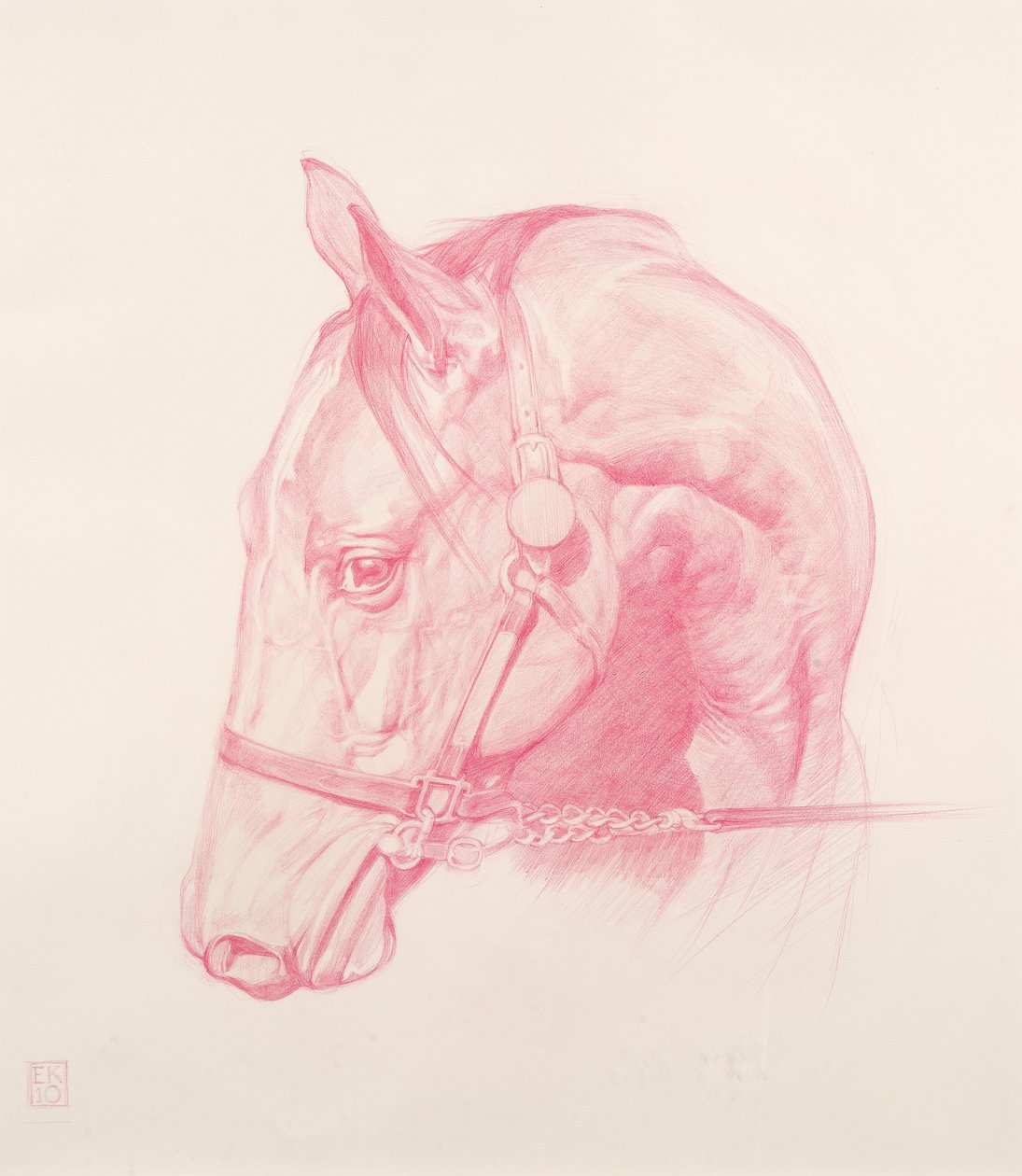Portret głowy, 2010 (czerwona kreda na papierze) autorstwa Emma Kennaway
