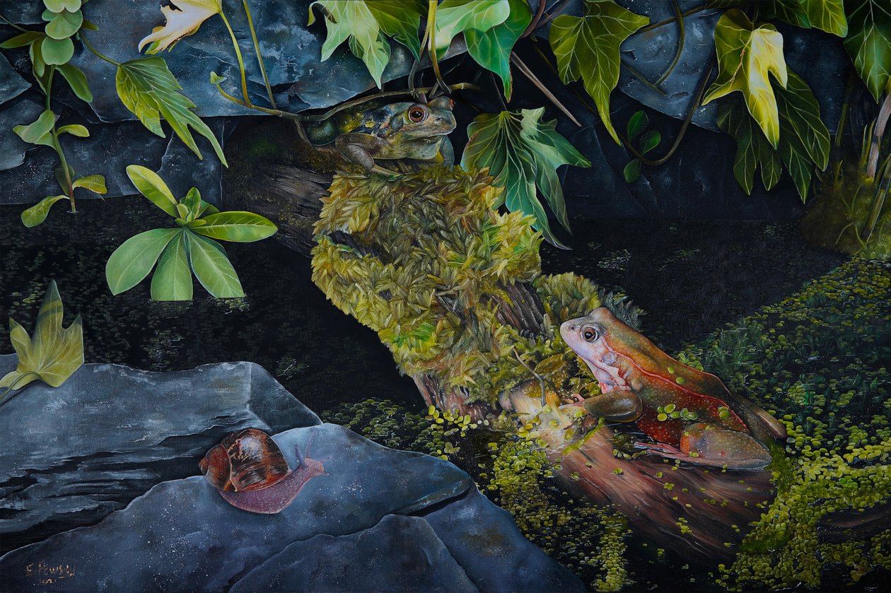Pond Life, 2021 (olej na płótnie) autorstwa Emma Pewsey