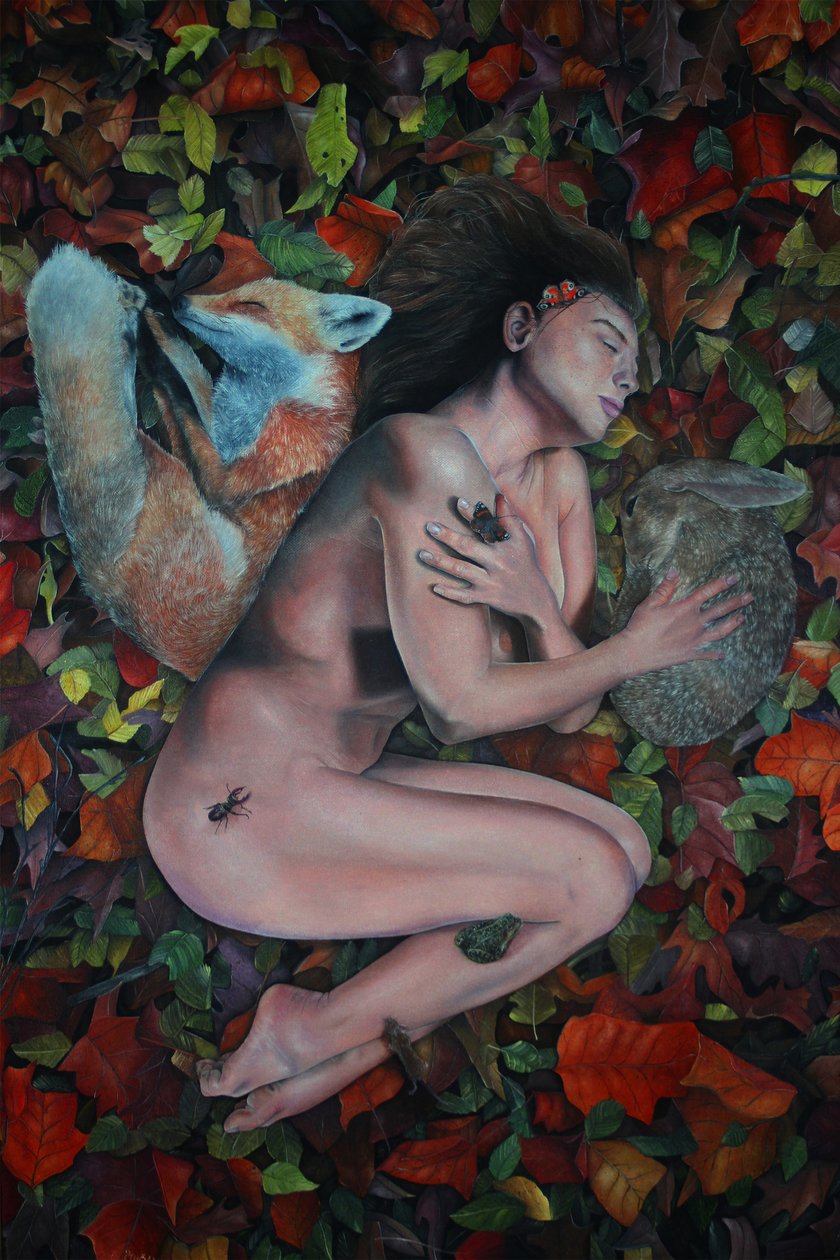 The Forest Gathered, 2023 (olej na płótnie) autorstwa Emma Pewsey