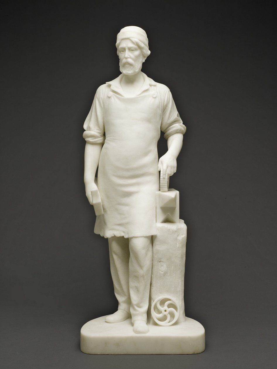 Maszynista, c.1859 (marmur) autorstwa Emma Stebbins