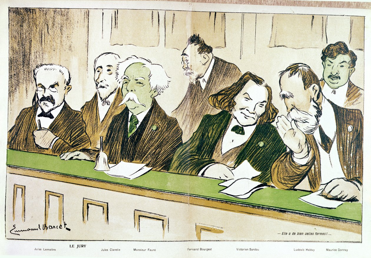 Karykatura Gabriela Faure (1845-1924) przewodniczącego Jury Konserwatorium, z „L