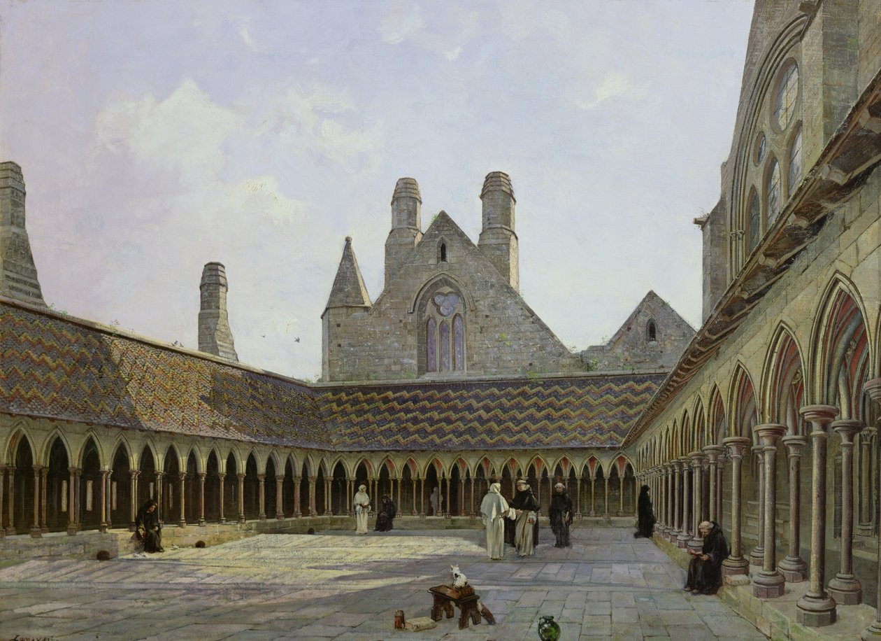 Klasztor Mont Saint-Michel autorstwa Emmanuel Lansyer