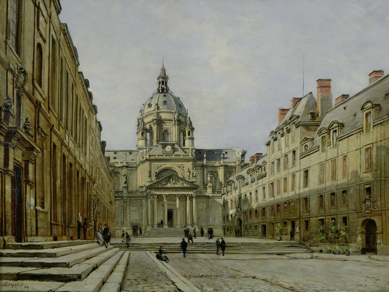 Dziedziniec Starej Sorbony, 1886 r. autorstwa Emmanuel Lansyer