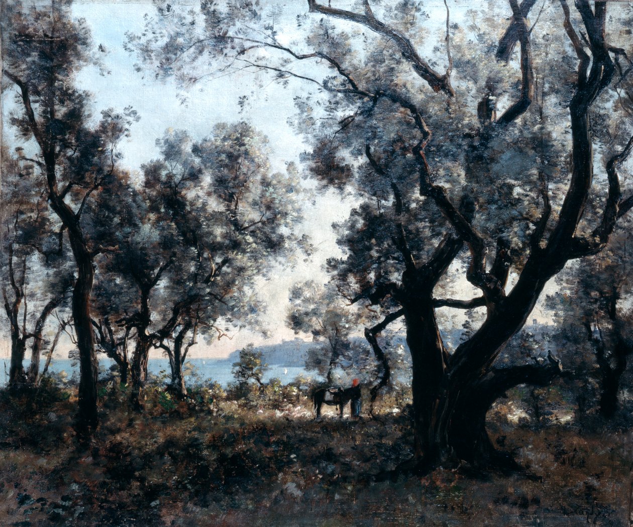 Drzewa oliwne wokół Cap Martin, 1891. autorstwa Emmanuel Lansyer